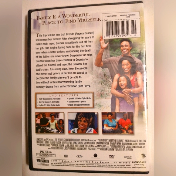 LIONSGATE 'TYLER PERRY'S MEET THE BROWNS' WIDESCREEN DVD  SEALED (NWT) - Picture 2 of 4